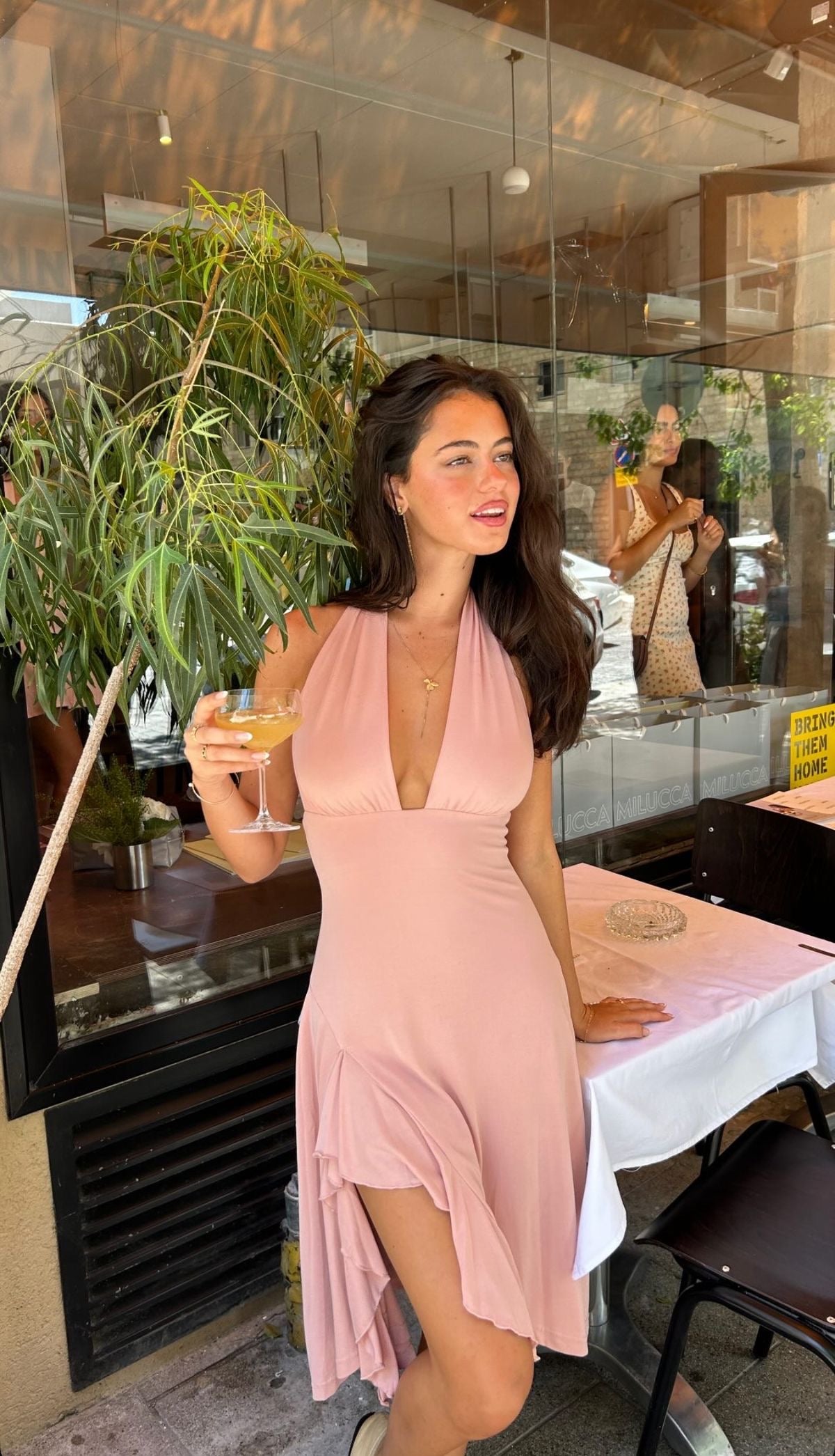Pale Pink Elisa Midi Dress