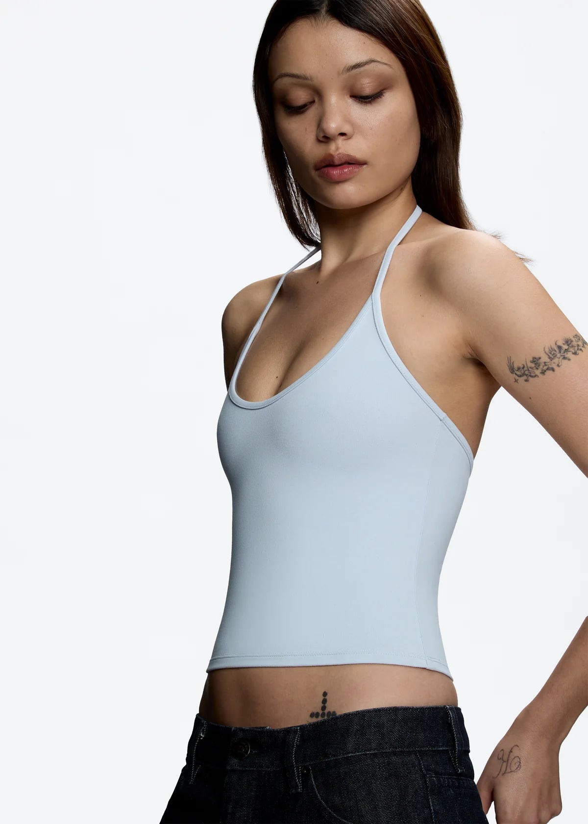 Baby Blue Halter Neck Tank Top
