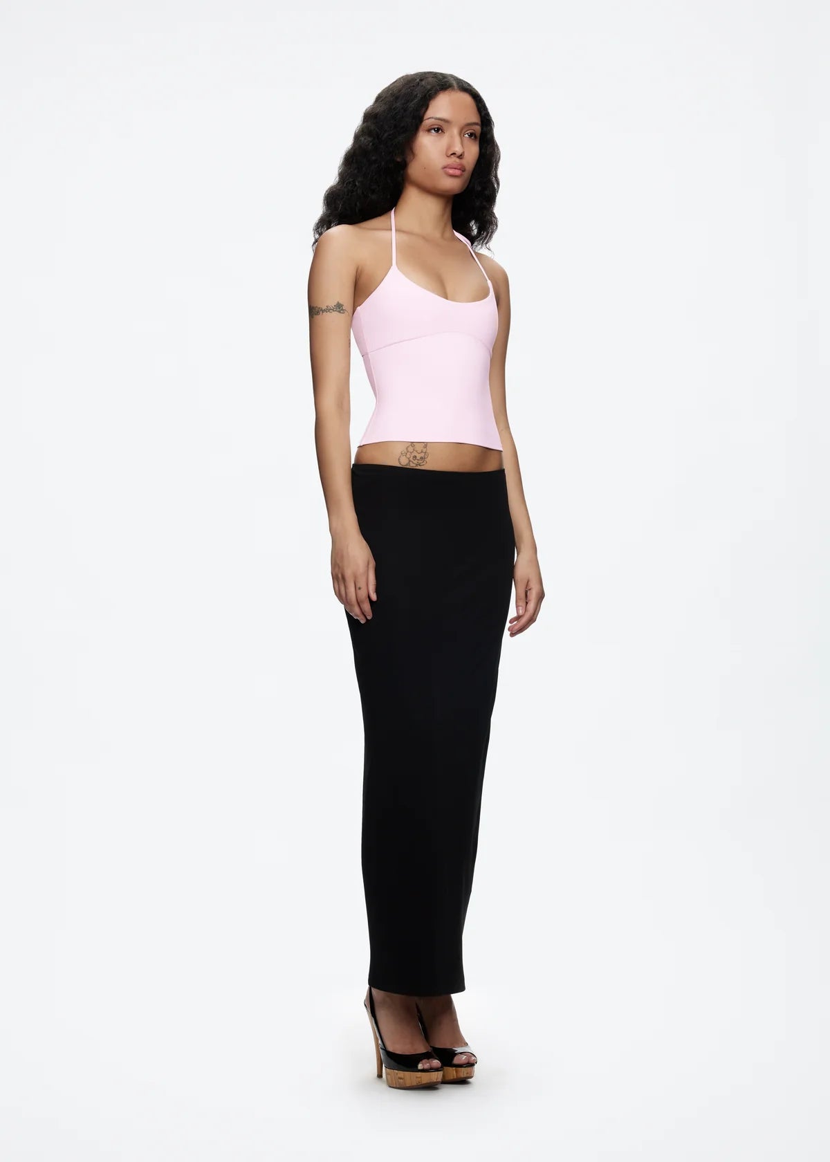 Baby Pink Halter Neck Tank Top
