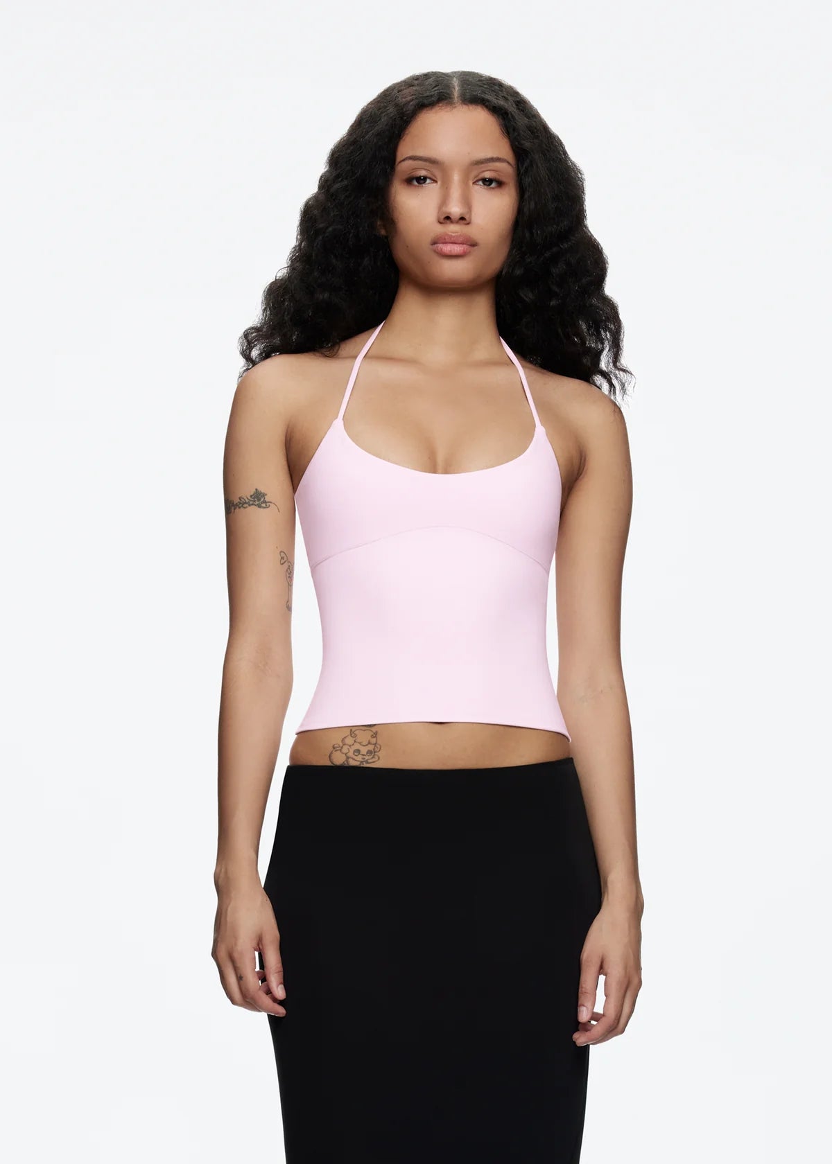 Baby Pink Halter Neck Tank Top