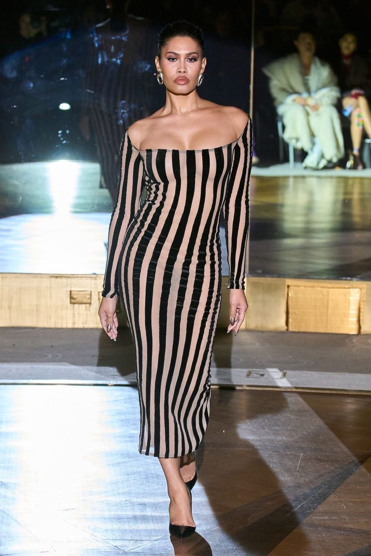 La Quan Striped Dress