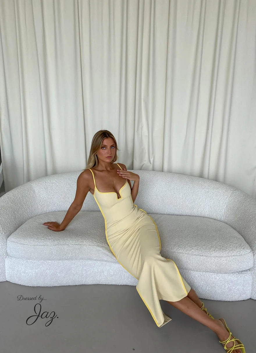 Paris Georgia Light Yellow Maxi Dress