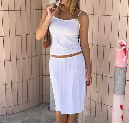 Pointelle Midi Skirt