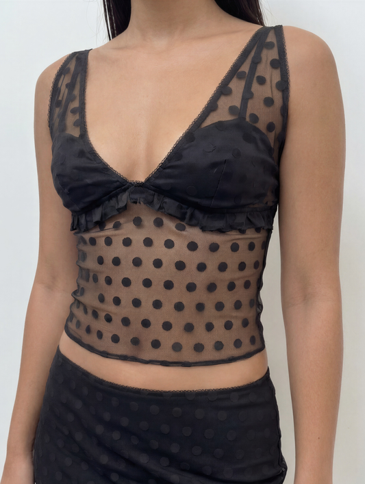 The Delilah Polka Dot Sheer Set