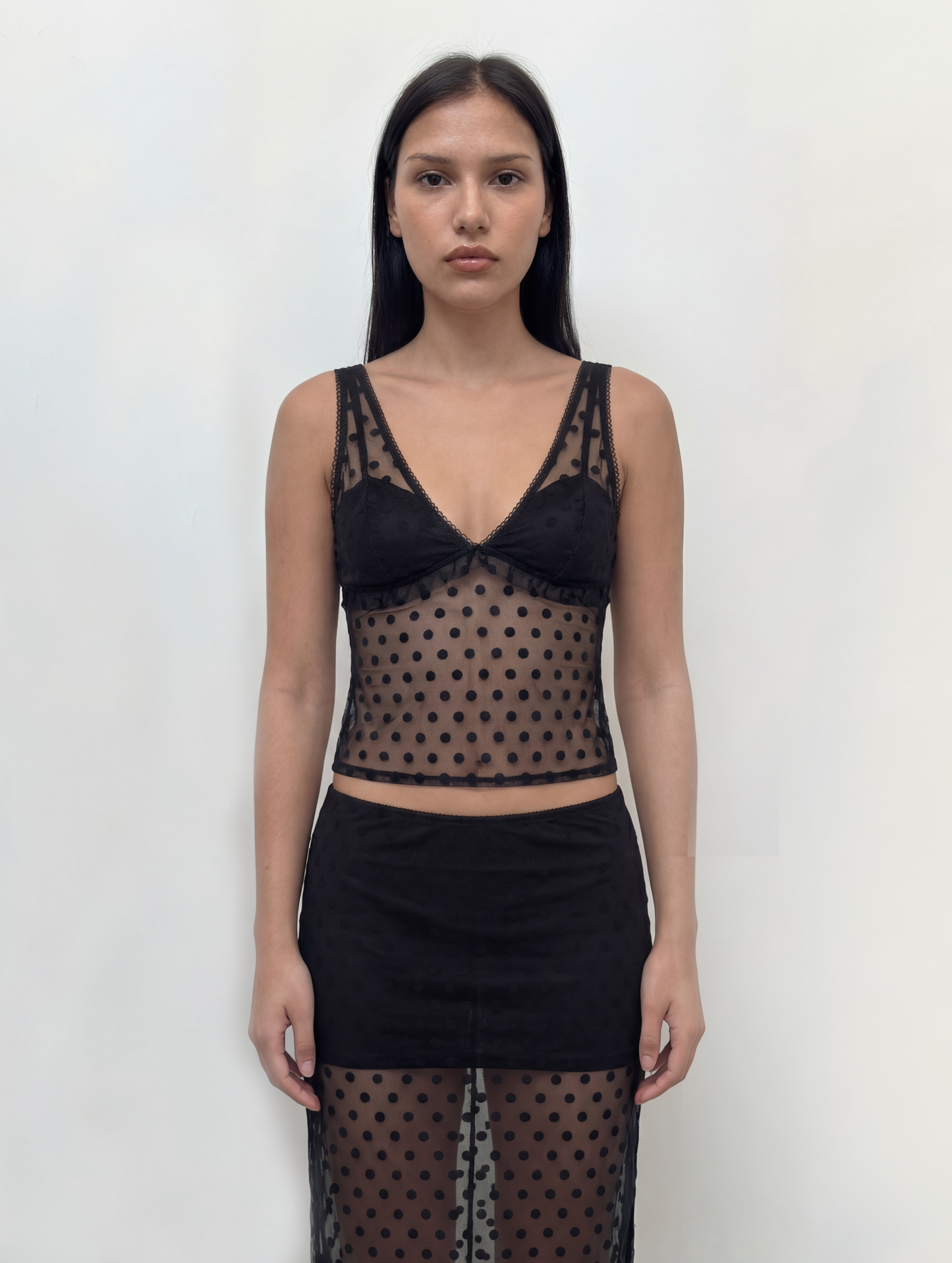 The Delilah Polka Dot Sheer Set