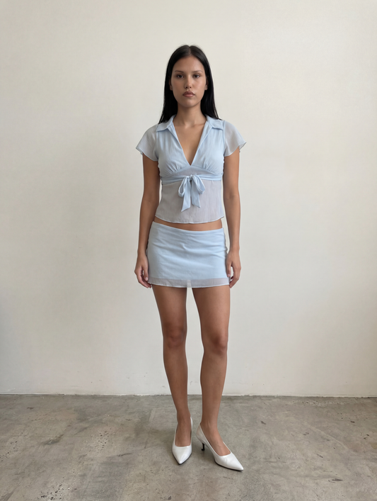 The Maria Baby Blue Blouse