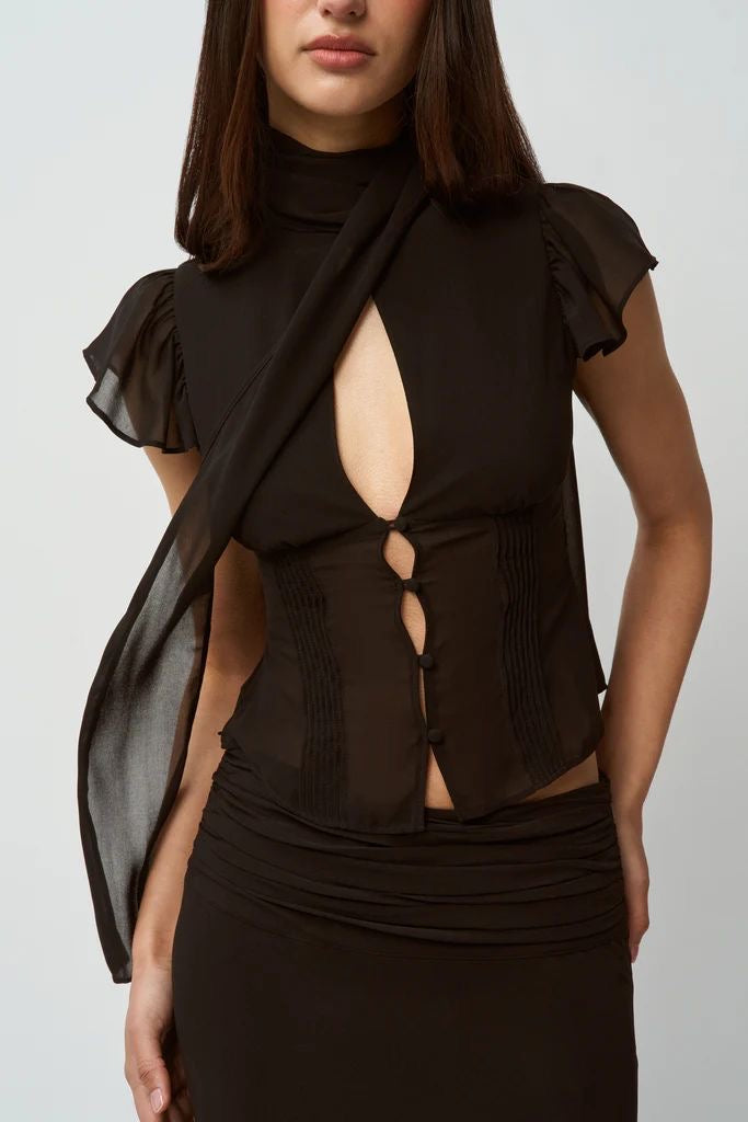 The Selena Top in Noir