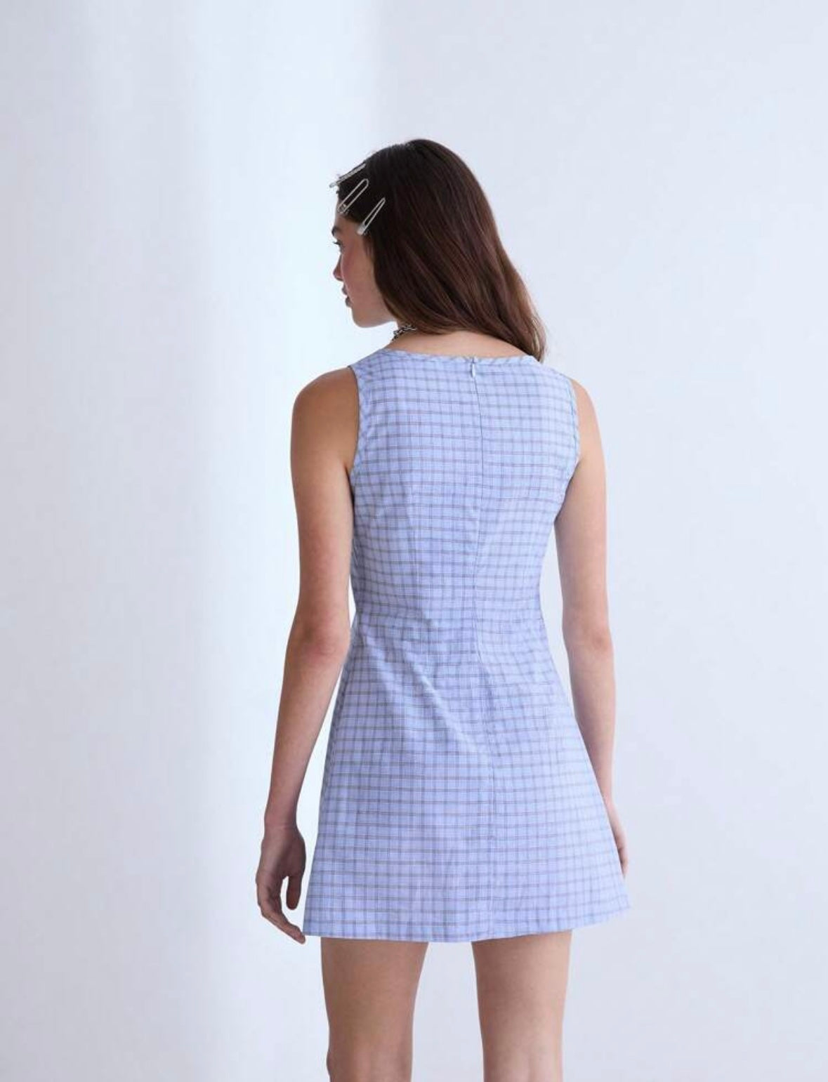 Plaid Keyhole Mini Dress