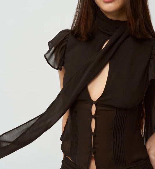 The Selena Top in Noir