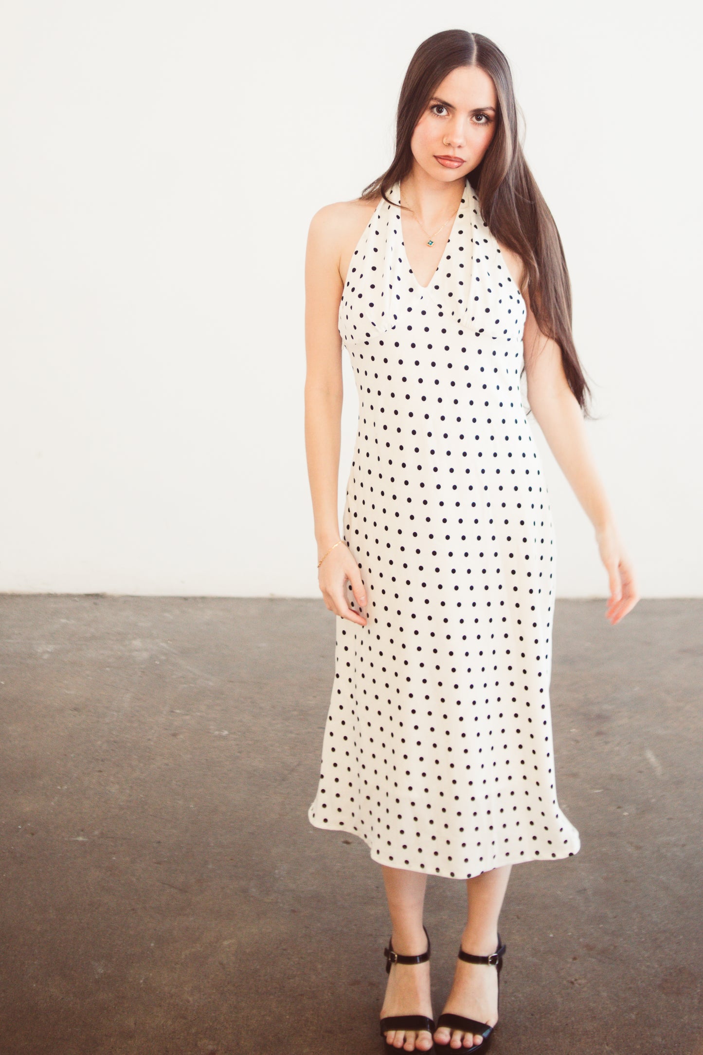 The Charlotte Polka Dot Midi Dress