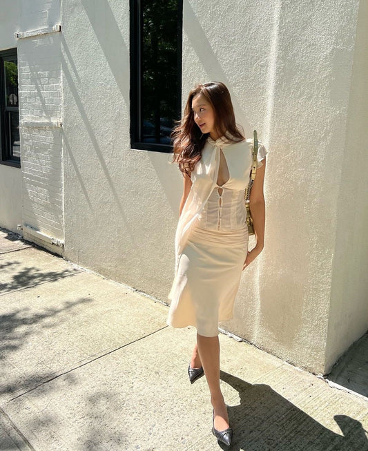 The Selena Blouse in Cream