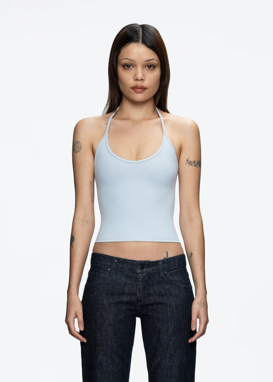 Baby Blue Halter Neck Tank Top