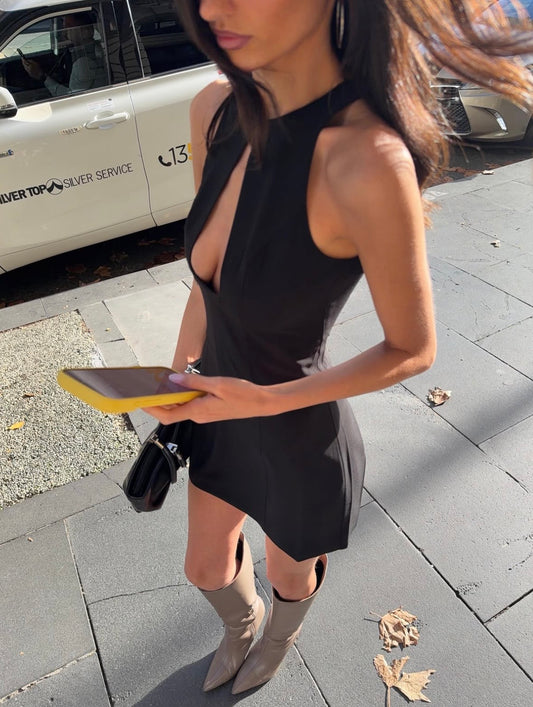 Black Keyhole Mini Dress