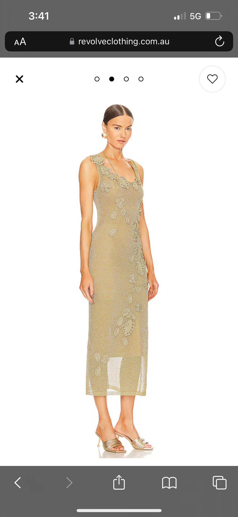 Cult Gaia Crochet Gold Dress