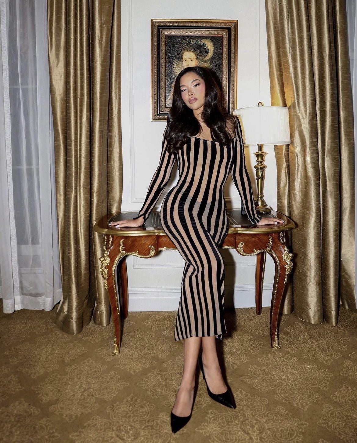 La Quan Striped Dress